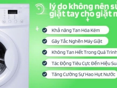 Không nên sử dụng bột giặt tay cho máy giặt công nghiệp